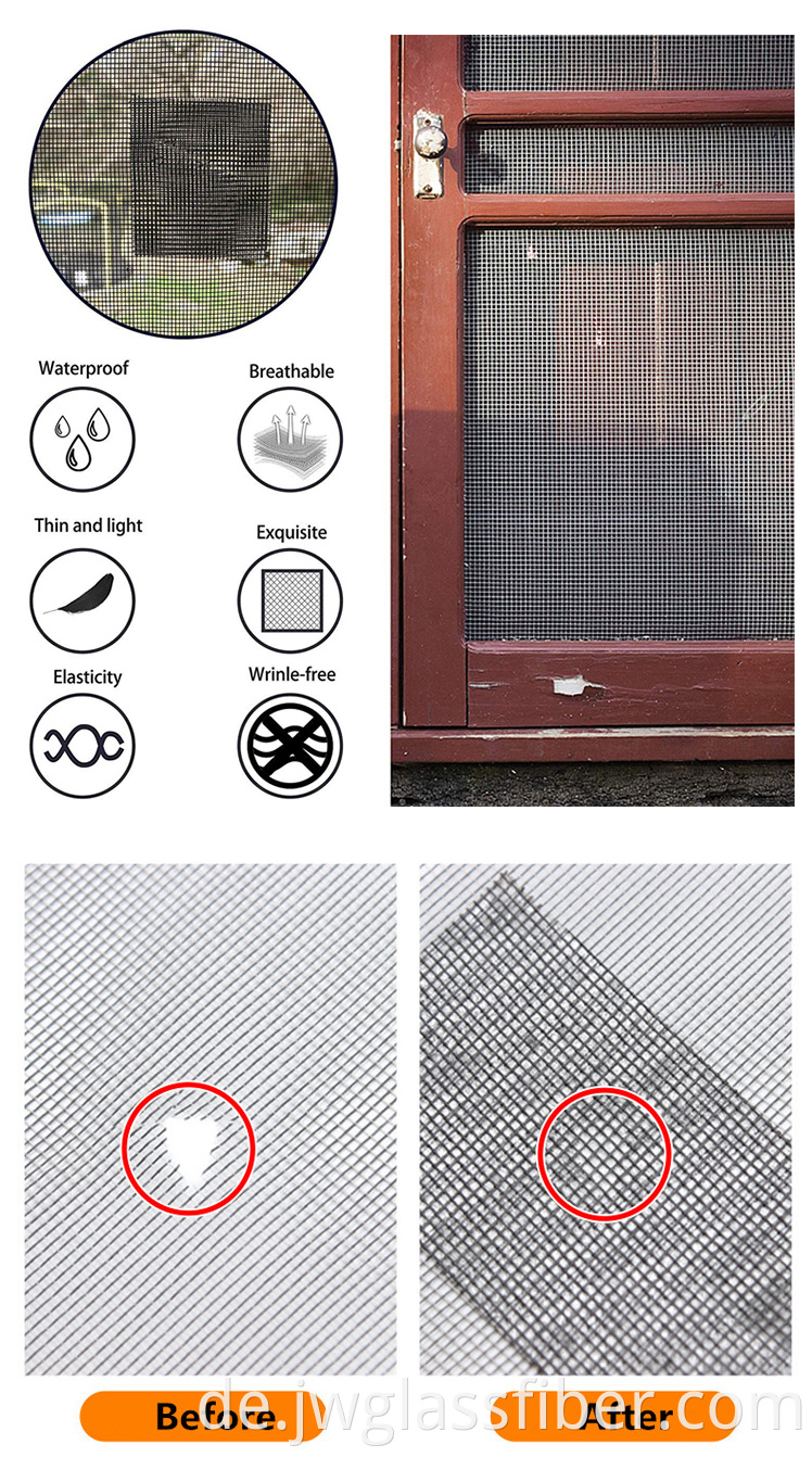 Wasserdichte Glasfaserlöcher Deckung Mesh Fenster Bildschirm Reparatur klebriger Patches